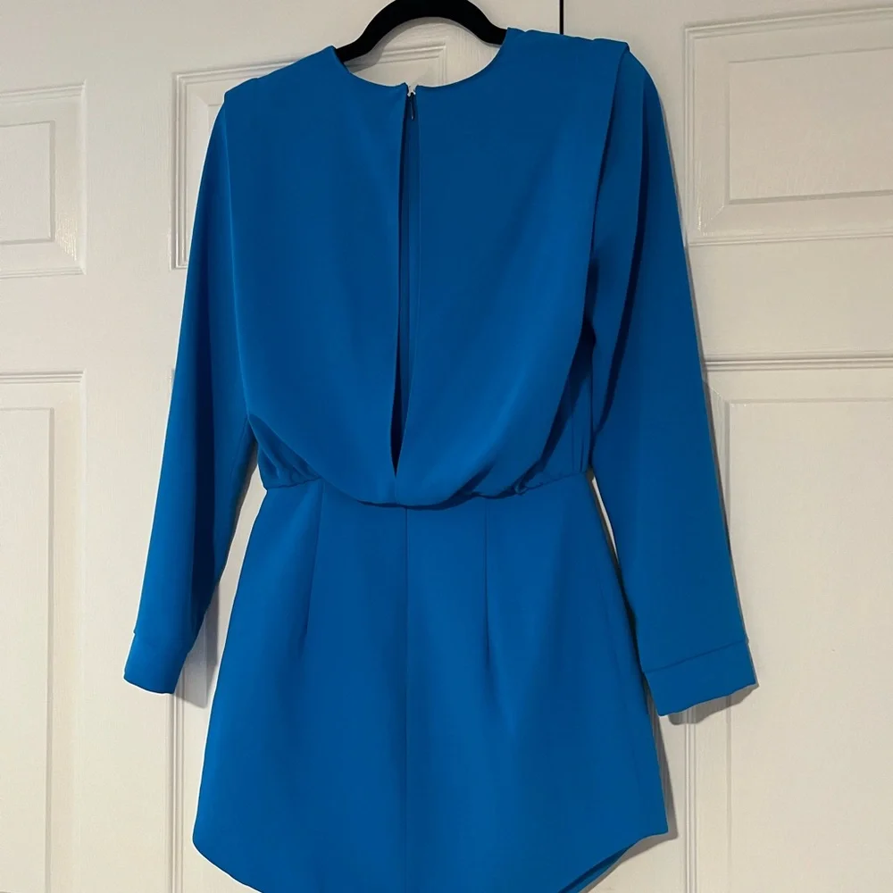 Amanda Uprichard Cobalt Blue Long-Sleeve Mini Dress - Picture 2 of 3